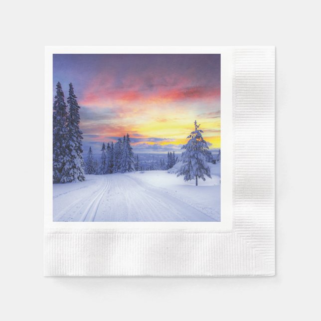 Winterlandschaft Serviette (Vorderseite)