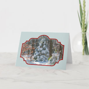 Winterlandschaft Snow-Covered Evergreen Weihnachte Feiertagskarte