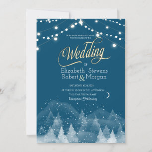 Winterlandschaft Snow-Streichellichter Hochzeit Einladung
