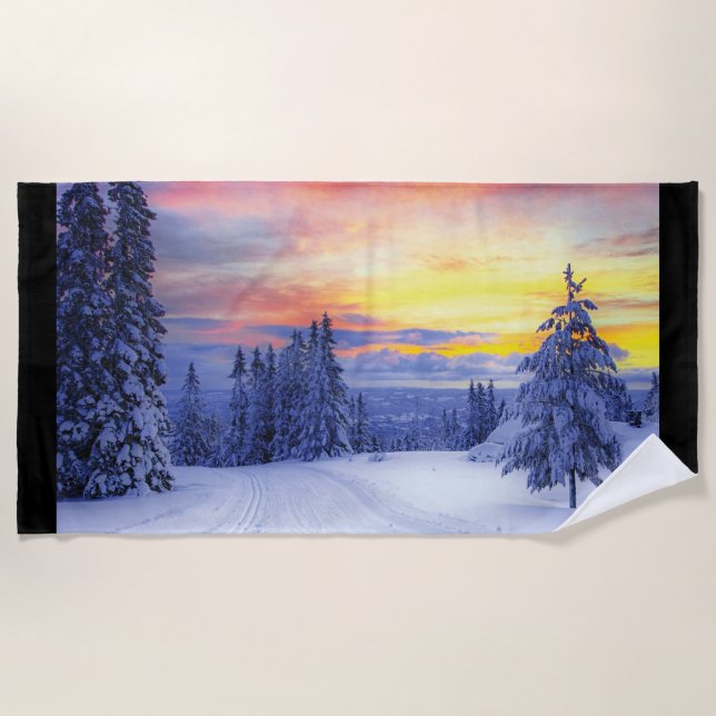 Winterlandschaft Strandtuch (Vorderseite)