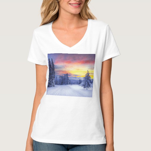 Winterlandschaft T-Shirt (Vorderseite)