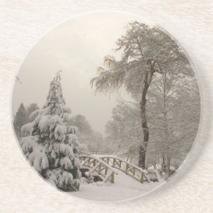 Winterlandschaft Untersetzer Schneedecke Bridge Ge
