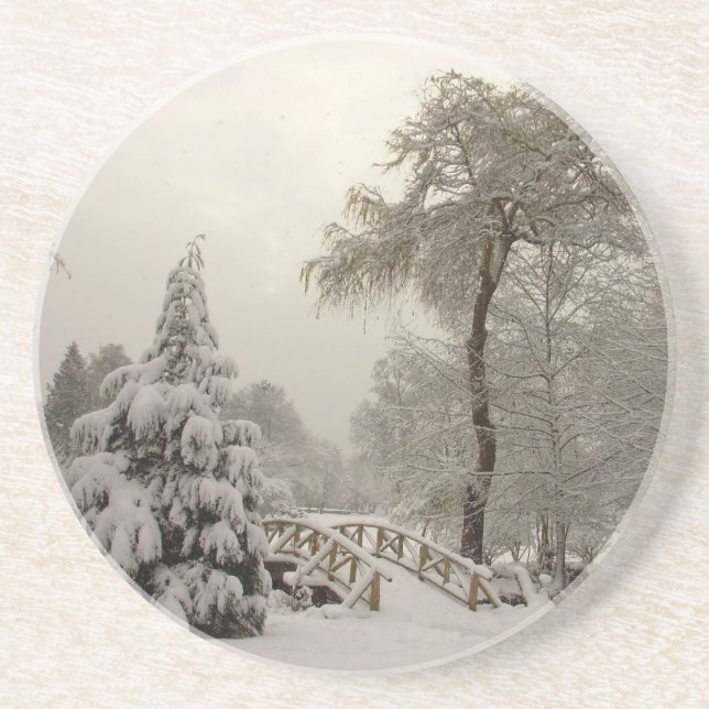 Winterlandschaft Untersetzer Schneedecke Bridge Ge (Vorne)