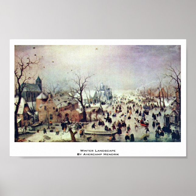 Winterlandschaft von Avercamp Hendrik Poster (Vorne)