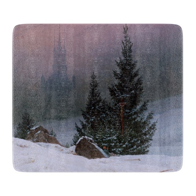 Winterlandschaft (von Caspar David Friedrich) Schneidebrett (Vorderseite)