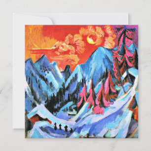 Winterlandschaft von Ernst Kirchner im Mondschein Karte