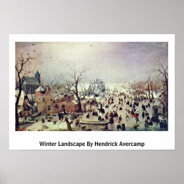 Winterlandschaft von Hendrick Avercamp Poster (Vorne)