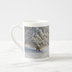 Winterlandschaft von Ivan Choultse im Vintage-Stil Prozellantasse