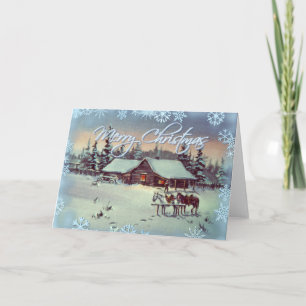 WINTERLANDSCHAFT VON SHARON SHARPE FEIERTAGSKARTE