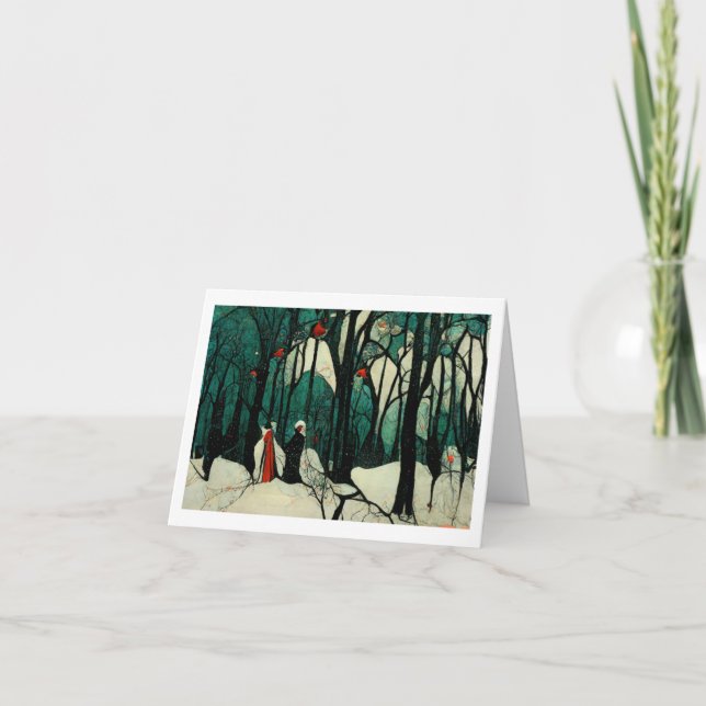 Winterlandschaft Weihnachten Falten Grußkarte 01 Karte (Vorderseite)