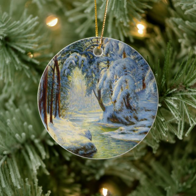 Winterlandschaft, Weihnachtsbaum Keramik Ornament (Baum)