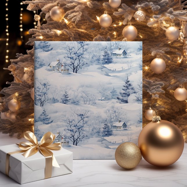 Winterlandschaft Weiße Weihnachten Moderne Geschenkpapier (Von Creator hochgeladen)