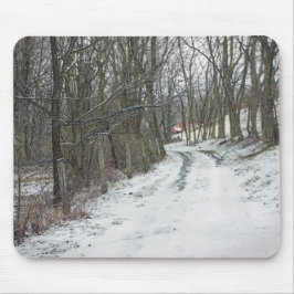 Winterlandschaft Wohin die Straße Sie führen kann Mousepad
