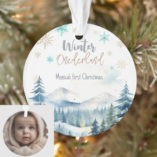 Winterlandschaft wunderbarer Geburtstag Ornament (Von Creator hochgeladen)