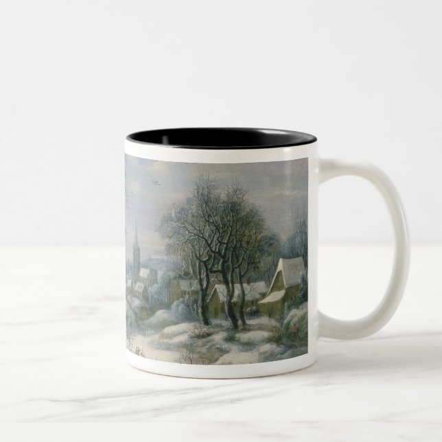 Winterlandschaft Zweifarbige Tasse (Rechts)