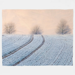 Winterlandschaften mit Hoarfrost - Fleecedecke