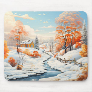 Winterlandschaftskonzept Abstrakte Farbenpracht Mousepad