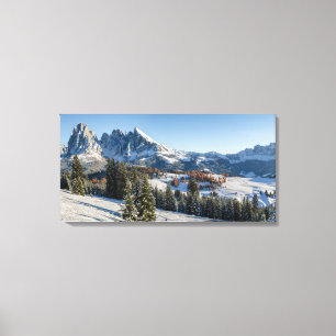 WinterlandschaftsLeinwanddruck Alpe di Siusi Leinwanddruck