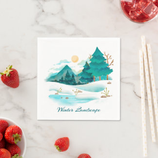 Winterlandschaftspapier Napkin Serviette