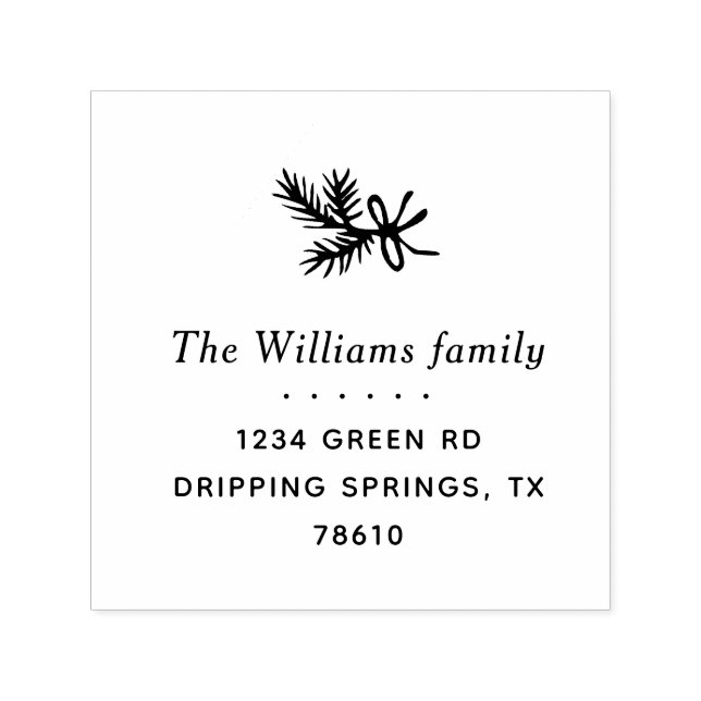 Winterlaurel Rücksendeadresse Gummi Briefmarke Permastempel (Design)