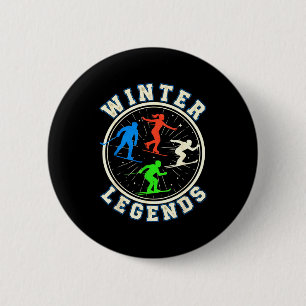 Winterlegenden Hockey Skifahren Snowboardfahren Ei Button