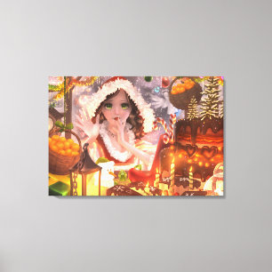 Winterleinwand-Illustration Weihnachtswanddekorati Leinwanddruck