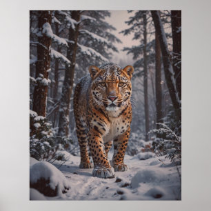 Winterleopard-Poster Poster