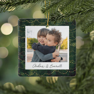 Winterleuchten Doppelseitiges Personalisiertes Fot Keramikornament