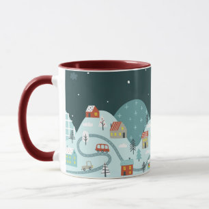Winterliche Autofahrt durch das Weihnachtsdorf Tasse