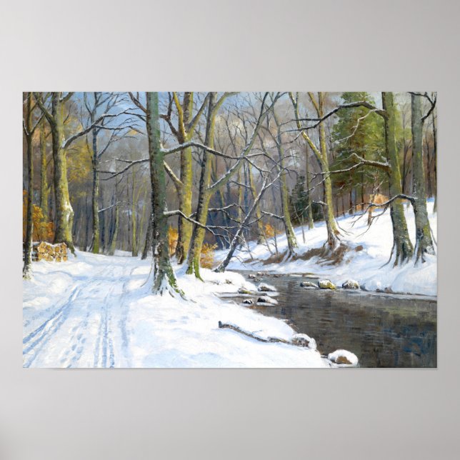 Winterliche Berglandschaft Poster (Vorne)