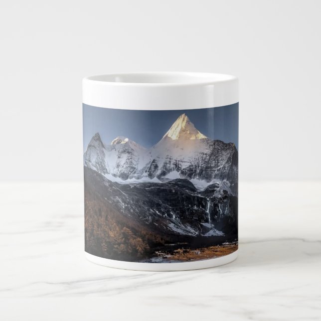 Winterliche Berglandschaft-Tasse Jumbo-Tasse (Vorderseite)