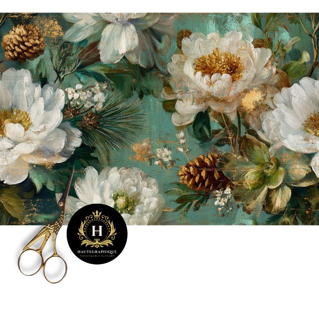 Winterliche Blumen Nahtlose Decoupage Seidenpapier (Von Creator hochgeladen)