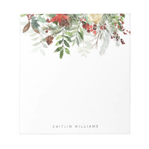 Winterliche Blumenpracht Personalisiert Notizblock