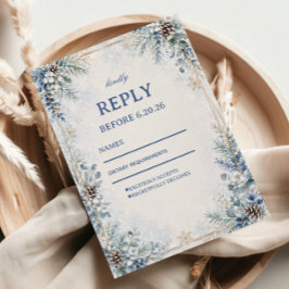 Winterliche Botanik-Romantik mit Frostkieferzapfen RSVP Karte