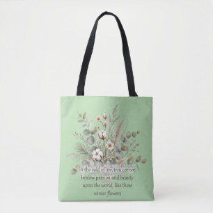 Winterliche botanische Aquarellmalerei Baumwolle