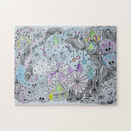Winterliche Fantasie-Wald-Magiewesen Puzzle