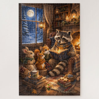 Winterliche Geschichtenerzählzeit in Pinecone Holl Puzzle