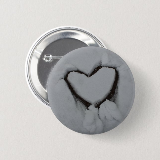 Winterliche Liebe - Schneefeld Button (Vorne & Hinten)