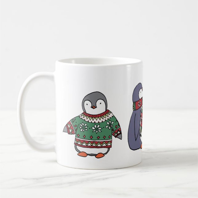 Winterliche Penguins-Tasse Kaffeetasse (Links)