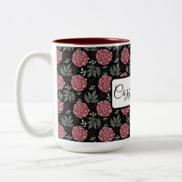 Winterliche Rosen Floraltasse Zweifarbige Tasse