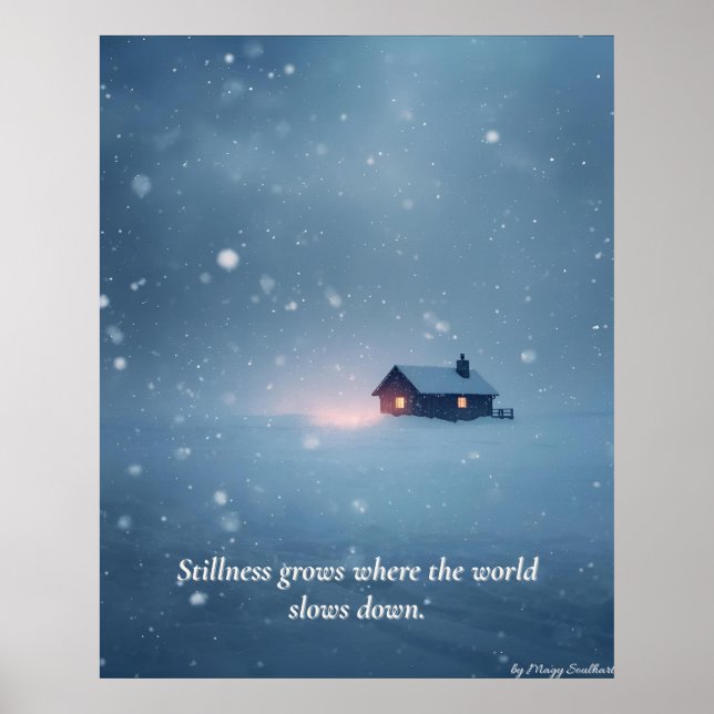 Winterliche Ruhe Kunstprint – „Sanftes Licht in de Poster (Vorne)