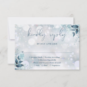 Winterliche Rustikale Florale Elegante Hochzeit RSVP Karte