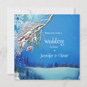 Winterliche Schneefantasie-Hochzeitseinladung Einladung