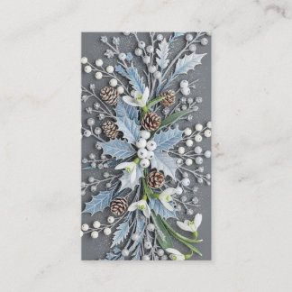Winterliche Schneeglöckchen-Blumenanordnung mit Fr Visitenkarte