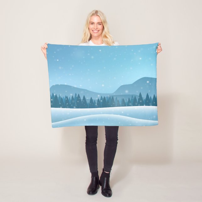 Winterliche Schneelandschaft im Wald Fleecedecke (Beispiel)