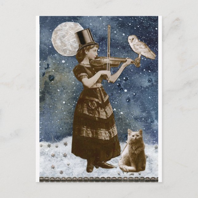 Winterliche Serenade-Weihnachtskarte Postkarte (Vorderseite)
