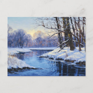 Winterliche Stille an der gefrorenen Havel Postkarte
