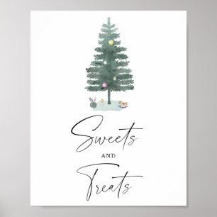 Winterliche Süßigkeiten und Leckereien Babyshower Poster