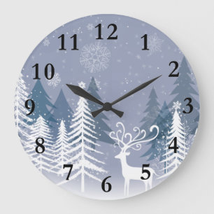 Winterliche Szene (Groß) Wanduhr