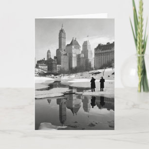 Winterliche Szene im Central Park, 1933 Feiertagskarte